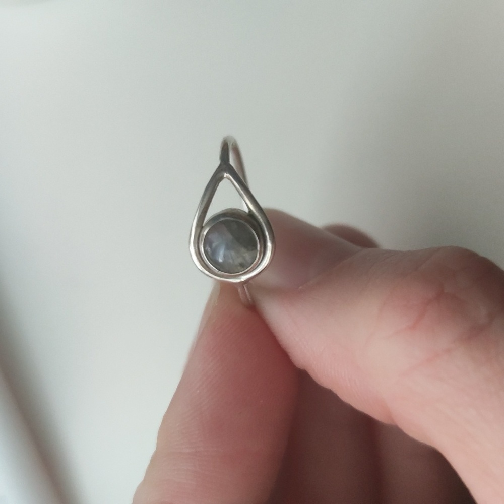 Labradorite sterling silver teardrop ring